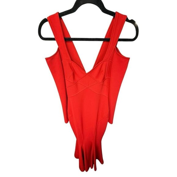 NWT Zac Posen Red Mermaid Gown Vogue Runway Dress Off Shoulder sz S (4-6) - Picture 10 of 16